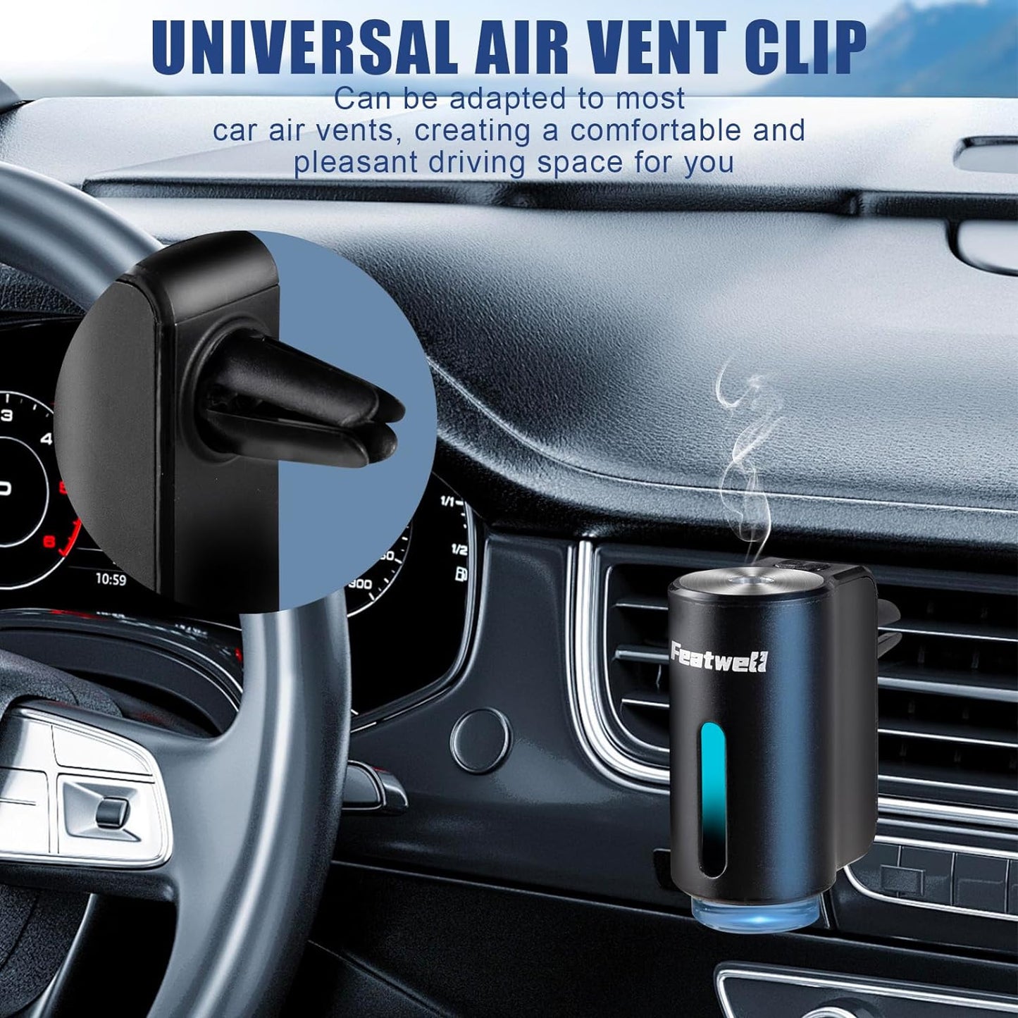 Car Aromatherapy/Fragrance car Air fresheners/Humidifier Essential Oil Diffuser for Vehicle (Black)