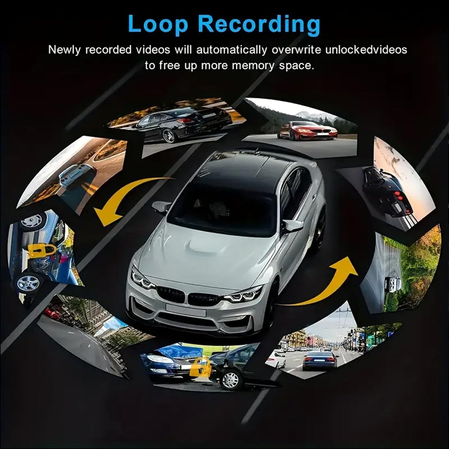 1080P Dual Camera Dash Cam for Cars, Driving Recorder with IR Night Vision, Loop Recording, Wide Angle Lens - 3.16 Inch IPS Screen,Parking Mode, Car Camera with 32GB TF Card